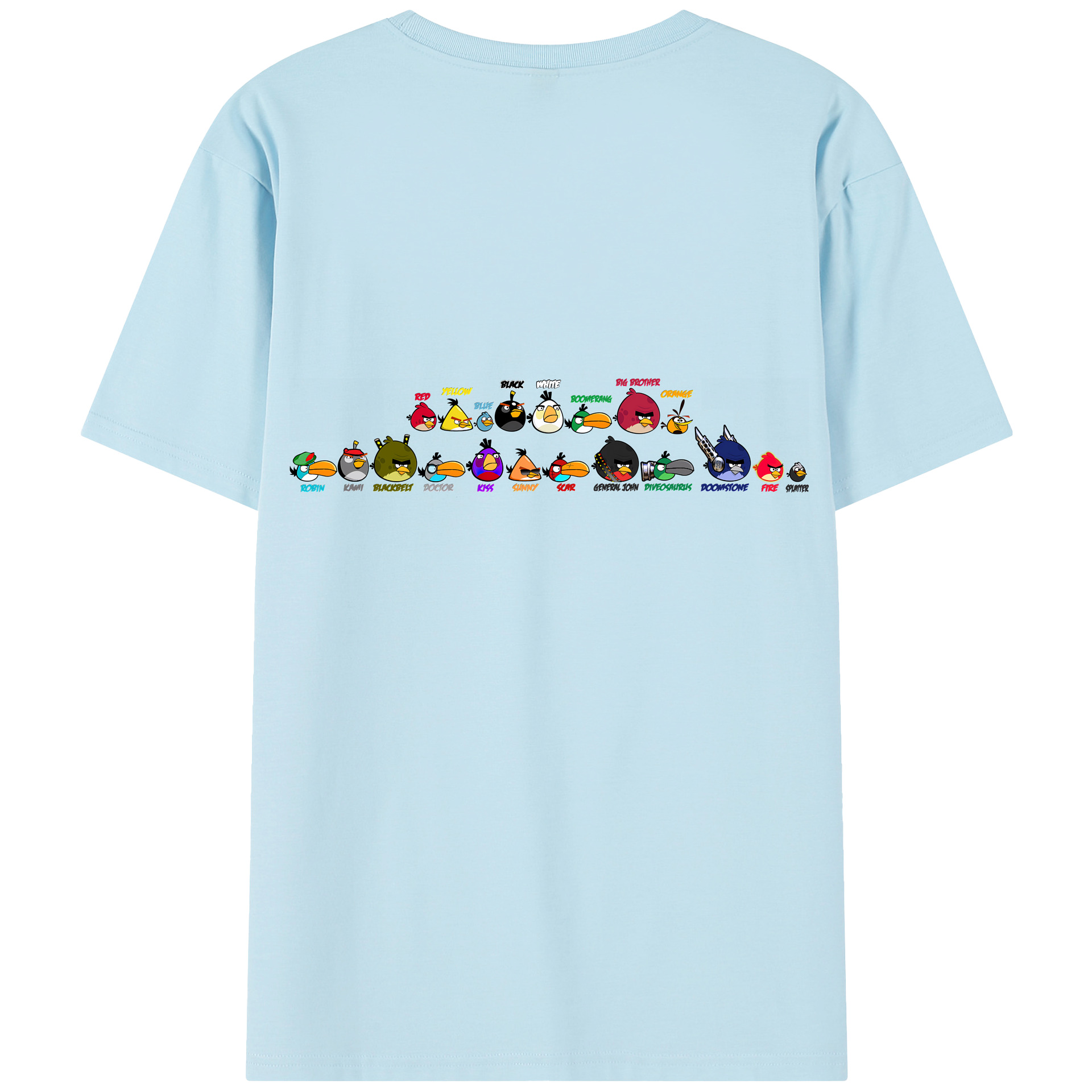 （画像用） Angry Birds アングリーバード 綿100％半袖Tシャツ（背面プリント）